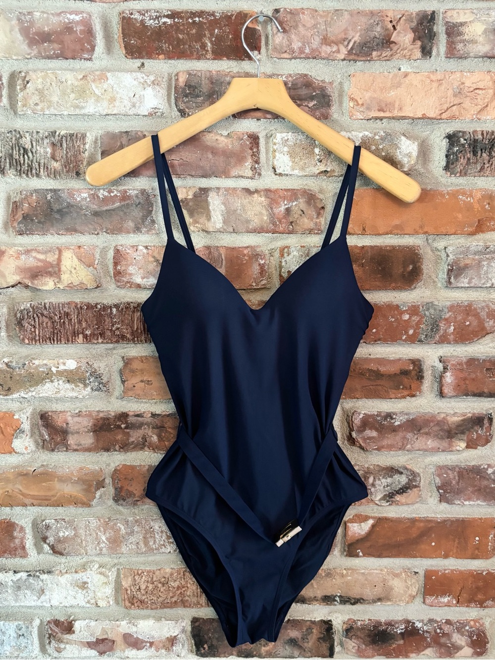 Tory Burch Navy Blue Belted One Piece Swimsuit, XS
